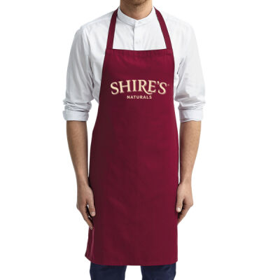 Organic Cotton Bib Apron (Red) Thumbnail